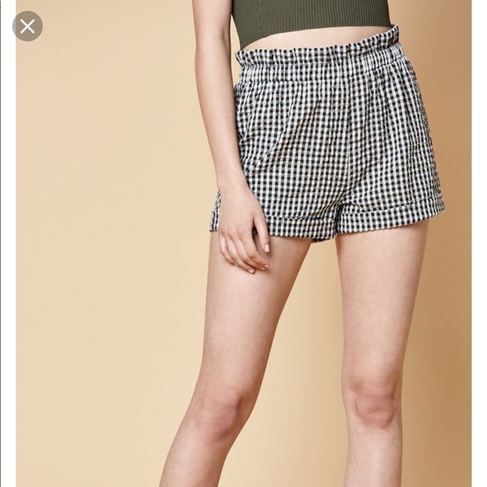 kendall and kylie high waisted gingham shorts